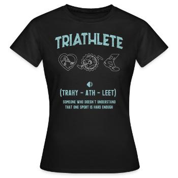 Triathlon de triathlon - T-shirt Femme - noir - Devant - AI Model Female 172 dark (172cm)
