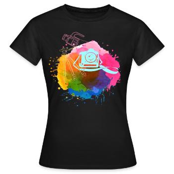 photographer - Women's T-Shirt - black - Front - AI Model Female 172 dark (172cm)