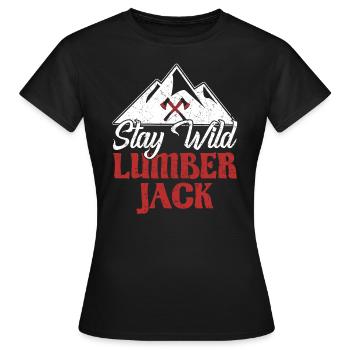 Bûcheron Bûcheron Rester Sauvage Bûcheron - T-shirt Femme - noir - Devant - AI Model Female 172 dark (172cm)