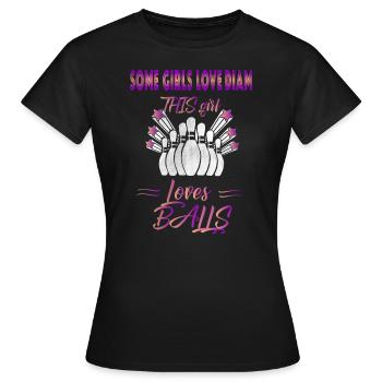 Boule de bowling bowling bowling bowling - T-shirt Femme - noir - Devant - AI Model Female 172 dark (172cm)