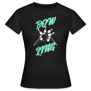 Boule de bowling bowling bowling grève de bowling - T-shirt Femme - noir - Devant - AI Model Female 172 dark (172cm)