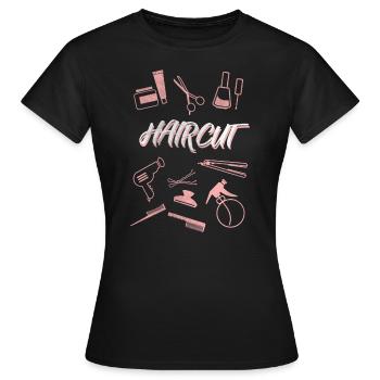 Coiffeur coiffeur coiffeur - T-shirt Femme - noir - Devant - AI Model Female 172 dark (172cm)