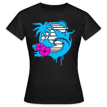 Surfen Surfer - Frauen T-Shirt - Schwarz - Vorne - AI Model Female 172 dark (172cm)