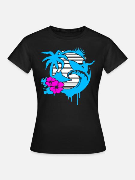 Surfen Surfer - Frauen T-Shirt - Schwarz