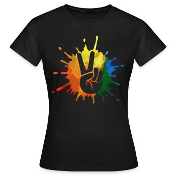 Mouvement de paix - T-shirt Femme - noir - Devant - AI Model Female 172 dark (172cm)