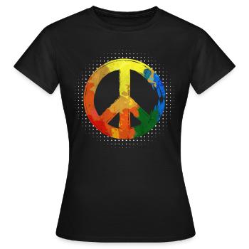 Hippie Hippie Bewegung Friedensbewegung Peace - Frauen T-Shirt - Schwarz - Vorne - AI Model Female 172 dark (172cm)