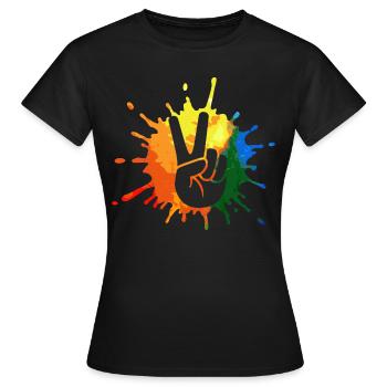Peace Peace Sign - Women's T-Shirt - black - Front - AI Model Female 172 dark (172cm)