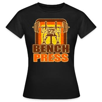 Weight bench bench press gym fitness weight training - Women's T-Shirt - black - Front - AI Model Female 172 dark (172cm)