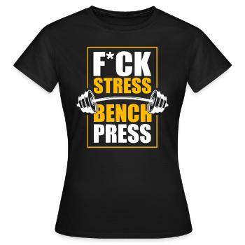 Bench press - Women's T-Shirt - black - Front - AI Model Female 172 dark (172cm)