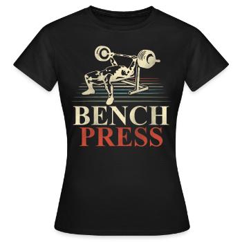 Bench Press Fitness Weight Bench Weight Training - Women's T-Shirt - black - Front - AI Model Female 172 dark (172cm)