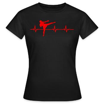 Kickboxer Kickboxing Heartbeat Arts martiaux - T-shirt Femme - noir - Devant - AI Model Female 172 dark (172cm)