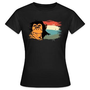 Singe animal singe animaux jungle afrique zoo animal - T-shirt Femme - noir - Devant - AI Model Female 172 dark (172cm)