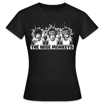Funny Monkey Monkeys See Animals Hear Speak - Women's T-Shirt - black - Front - AI Model Female 172 dark (172cm)