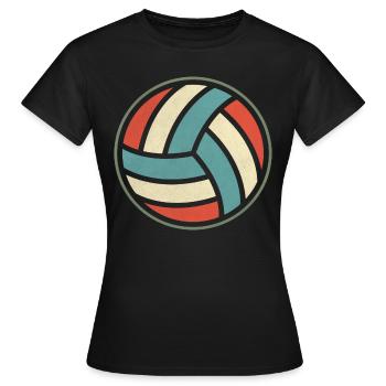 Retro Volleyballer Volleyball Set Volleyball team - Frauen T-Shirt - Schwarz - Vorne - AI Model Female 172 dark (172cm)