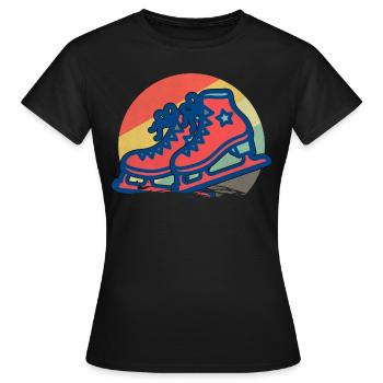 Patinage Patin à glace rétro Patinage artistique - T-shirt Femme - noir - Devant - AI Model Female 172 dark (172cm)
