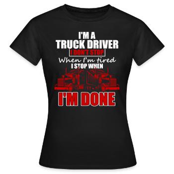 Truck Trucker - Frauen T-Shirt - Schwarz - Vorne - AI Model Female 172 dark (172cm)