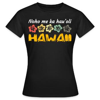 Hawaii - T-shirt Femme - noir - Devant - AI Model Female 172 dark (172cm)