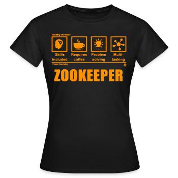 Tierpfleger Zoo Zoologie Tierliebhaber - Frauen T-Shirt - Schwarz - Vorne - AI Model Female 172 dark (172cm)