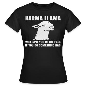 Llama Drôle d’animaux - T-shirt Femme - noir - Devant - AI Model Female 172 dark (172cm)