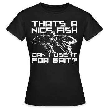 Angeln - Frauen T-Shirt - Schwarz - Vorne - AI Model Female 172 dark (172cm)