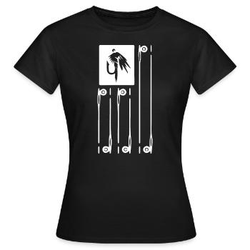 Angelrute Angelhaken - Frauen T-Shirt - Schwarz - Vorne - AI Model Female 172 dark (172cm)