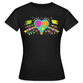 Hippie Festival - Frauen T-Shirt - Schwarz - Vorne - AI Model Female 172 dark (172cm)