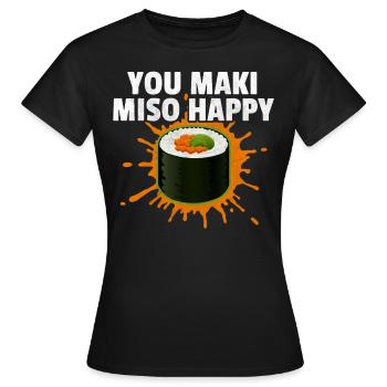 Sushi - Frauen T-Shirt - Schwarz - Vorne - AI Model Female 172 dark (172cm)