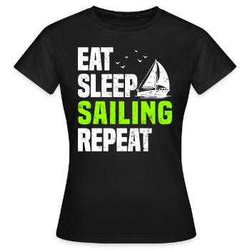 Segelschiff - Frauen T-Shirt - Schwarz - Vorne - AI Model Female 172 dark (172cm)