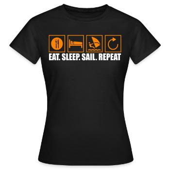 Segeln Segelsport Segelschiff Segelboot - Frauen T-Shirt - Schwarz - Vorne - AI Model Female 172 dark (172cm)