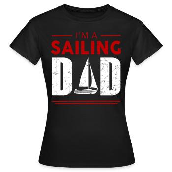 Segelschiff Segelbott Segeln Dad Segelsport - Frauen T-Shirt - Schwarz - Vorne - AI Model Female 172 dark (172cm)