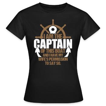 Captain Segelboot Segelschiff Segeln Segelsport - Frauen T-Shirt - Schwarz - Vorne - AI Model Female 172 dark (172cm)