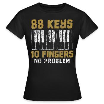 Piano piano piano école de musique instrument de musique - T-shirt Femme - noir - Devant - AI Model Female 172 dark (172cm)