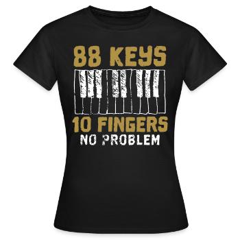 Piano piano - T-shirt Femme - noir - Devant - AI Model Female 172 dark (172cm)