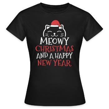 Weihnachten Katze Kätzchen Miezekatze Geschenk - Frauen T-Shirt - Schwarz - Vorne - AI Model Female 172 dark (172cm)