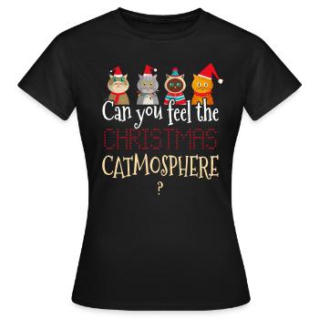 Cadeau de dame de chat chaton chats de noel - T-shirt Femme - noir - Devant - AI Model Female 172 dark (172cm)