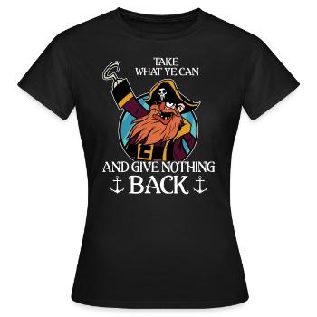 Pirat Piraterie Piratenkopf Seeräuber - Frauen T-Shirt - Schwarz - Vorne - AI Model Female 172 dark (172cm)