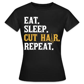 hair stylist - Women's T-Shirt - black - Front - AI Model Female 172 dark (172cm)