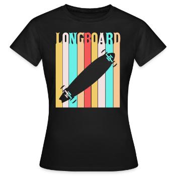 Longboard - Frauen T-Shirt - Schwarz - Vorne - AI Model Female 172 dark (172cm)
