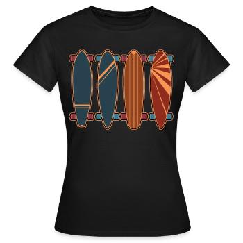 longboard - T-shirt Femme - noir - Devant - AI Model Female 172 dark (172cm)