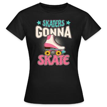 Inline Skates Inliner - Frauen T-Shirt - Schwarz - Vorne - AI Model Female 172 dark (172cm)