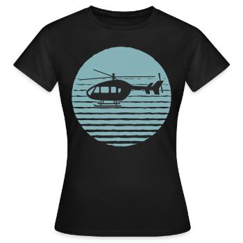 Pilote d'hélicoptère Heli - T-shirt Femme - noir - Devant - AI Model Female 172 dark (172cm)