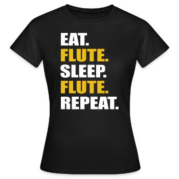 Flute wind instrument musical instrument - Women's T-Shirt - black - Front - AI Model Female 172 dark (172cm)