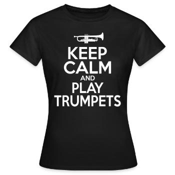 Keep Calm Trumpet - T-shirt Femme - noir - Devant - AI Model Female 172 dark (172cm)