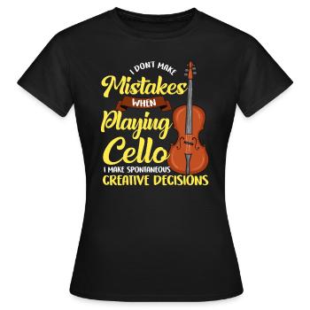Cello - Frauen T-Shirt - Schwarz - Vorne - AI Model Female 172 dark (172cm)