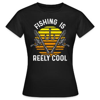Fischer Fischerei Angelrute - Frauen T-Shirt - Schwarz - Vorne - AI Model Female 172 dark (172cm)