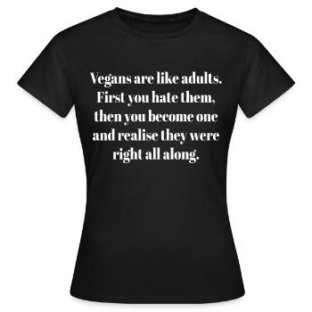 Vegan vegan vegan - T-shirt Femme - noir - Devant - AI Model Female 172 dark (172cm)