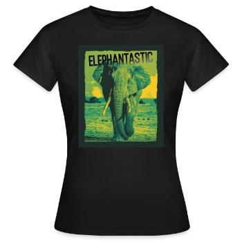 Elephantastic éléphant éléphants animaux amour des animaux - T-shirt Femme - noir - Devant - AI Model Female 172 dark (172cm)