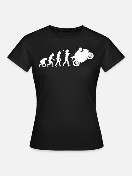 Biker Evolution - Frauen T-Shirt - Schwarz