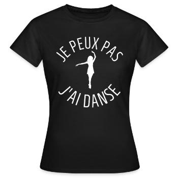 JE PEUX PAS J'AI DANSE - T-shirt Femme - noir - Devant - AI Model Female 172 dark (172cm)