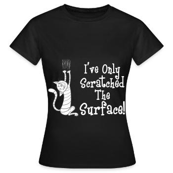 Chat je n’ai rayé la surface - T-shirt Femme - noir - Devant - AI Model Female 172 dark (172cm)